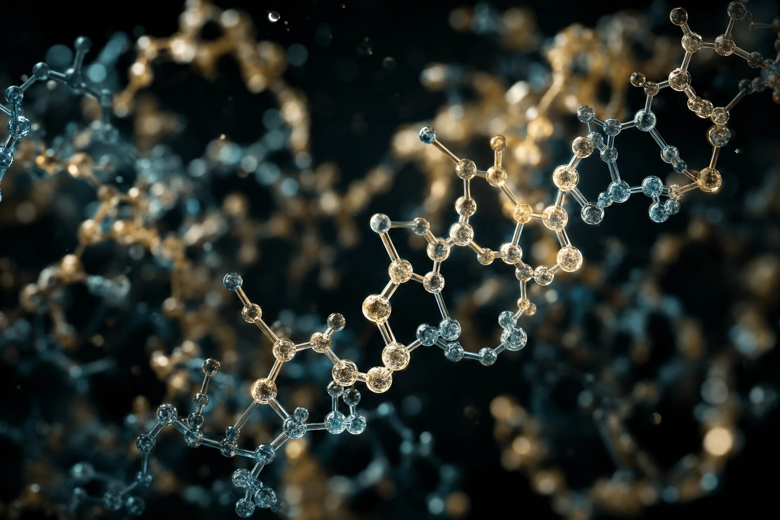 Molecular peptide chain structures — research illustration